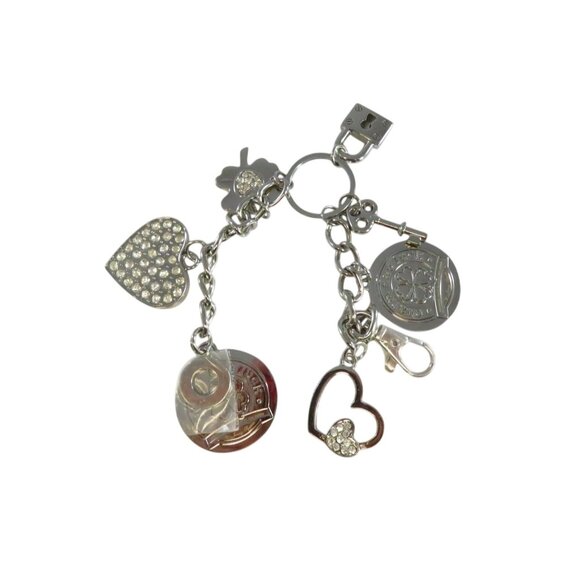Mixed Metal Charm Keychain With Heart & Four-Leaf Clover Charms By Jenny Syquia - Picture 1 of 5